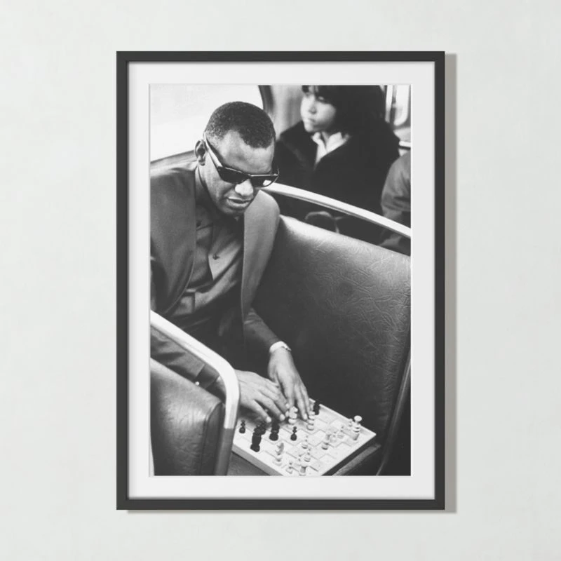 'Ray Charles Playing Chess' Photographic Print In Black Frame 17.75''x21.75'' 4 'Ray Charles Playing Chess' Photographic Print In Black Frame 17.75''x21.75'' - Image 2