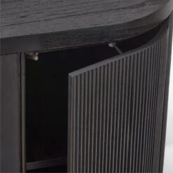 Reid Oval Black Wood Storage Desk -Home Furnishing Store ReidEbonizedDeskAVSSS23