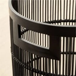 Ronan Black Bamboo Storage Basket Small -Home Furnishing Store RonanBlkBasketWHndlsSmAV2SHF22