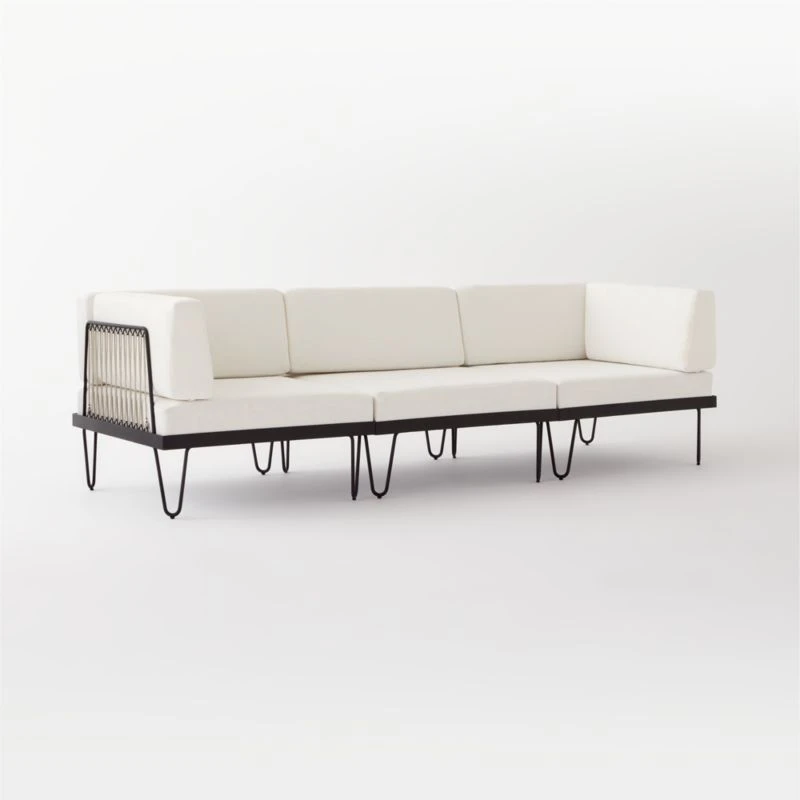 Rossi 3-Piece Outdoor Sectional Sofa With Metal Frame 6 Rossi 3-Piece Outdoor Sectional Sofa With Metal Frame - Image 4