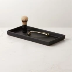 Rubber Coated Black Vanity Tray 8 Rubber Coated Black Vanity Tray -Home Furnishing Store RubberBlkCtdVanityTrayROS23