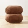 Ruched Dark Beige Velvet Pouf -Home Furnishing Store RuchedVelvetPoufSHF22