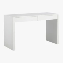 Runway 2-Drawer White Lacquered Wood Desk -Home Furnishing Store RunwayDesk3QF15