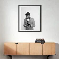 'Jay Z At MILK Studios' Photographic Print In Black Frame 17.5"x21.5" -Home Furnishing Store SEJayZMILKStdBlk39p5x28p5S22 3D