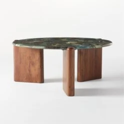 Santoro Round Green Agate Coffee Table -Home Furnishing Store SantoroGreenAgateCoffeeTbl3QF20