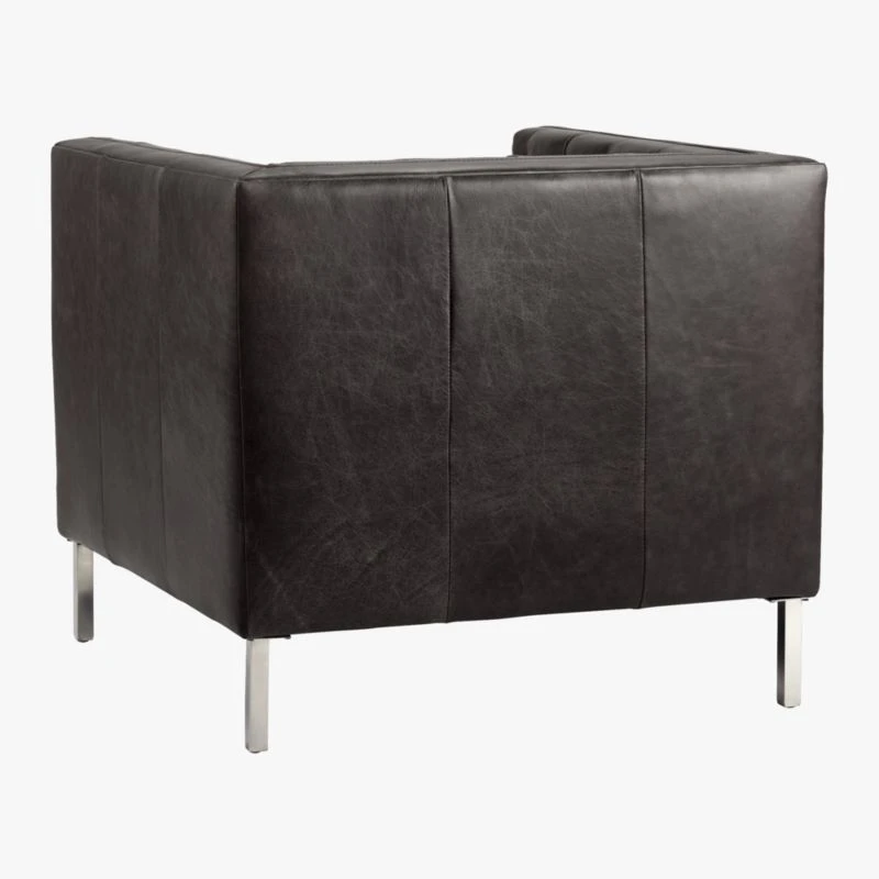 Savile Bello Black Leather Tufted Chair 7 Savile Bello Black Leather Tufted Chair - Image 5