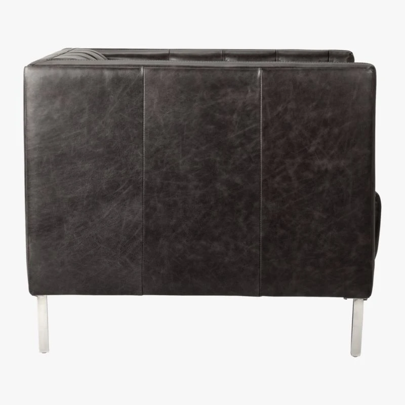 Savile Bello Black Leather Tufted Chair 6 Savile Bello Black Leather Tufted Chair - Image 4