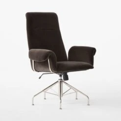 Saviti Black Velvet Office Chair -Home Furnishing Store SavitiBlkVlvtOfficeChair3QSSF23