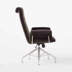 Saviti Black Velvet Office Chair -Home Furnishing Store SavitiBlkVlvtOfficeChairSDSSF23