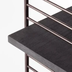 Scala Black Wood Bookshelf With Metal Frame -Home Furnishing Store ScalaBkWdOpenBookcaseAVSSS22