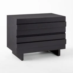 Seacliff 2-Drawer Black Oak Wood Nightstand -Home Furnishing Store SeacliffNightstand3QSSS22