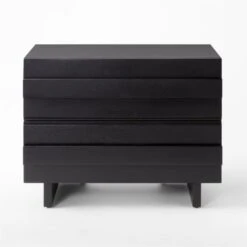 Seacliff 2-Drawer Black Oak Wood Nightstand -Home Furnishing Store SeacliffNightstandSOSSS22
