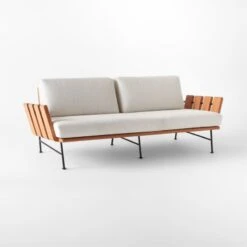 Seahaven Teak Outdoor Sofa With Sand Perennials® Cushions -Home Furnishing Store SeahavenSandSofa3QSSS22