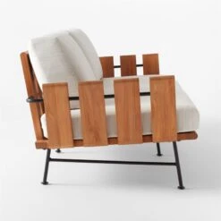 Seahaven Teak Outdoor Sofa With Sand Perennials® Cushions -Home Furnishing Store SeahavenSandSofaSDSSS22