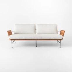 Seahaven Teak Outdoor Sofa With Sand Perennials® Cushions -Home Furnishing Store SeahavenSandSofaSOSSS22