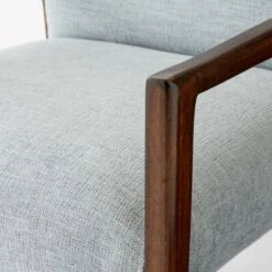 Segur Light Blue Upholstered Dining Armchair -Home Furnishing Store SegurBclArmchairWalnutAVSSS23