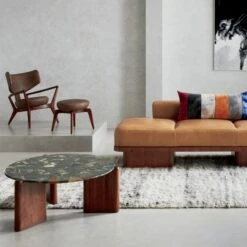 Santoro Round Green Agate Coffee Table -Home Furnishing Store SerafinLeatherDaybedJL20 1x1