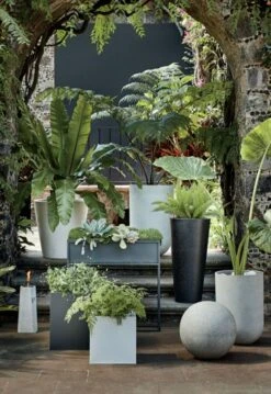 Shore Black Stone Indoor/Outdoor Planter Medium -Home Furnishing Store ShorePolyterrazzoWhiteMR20