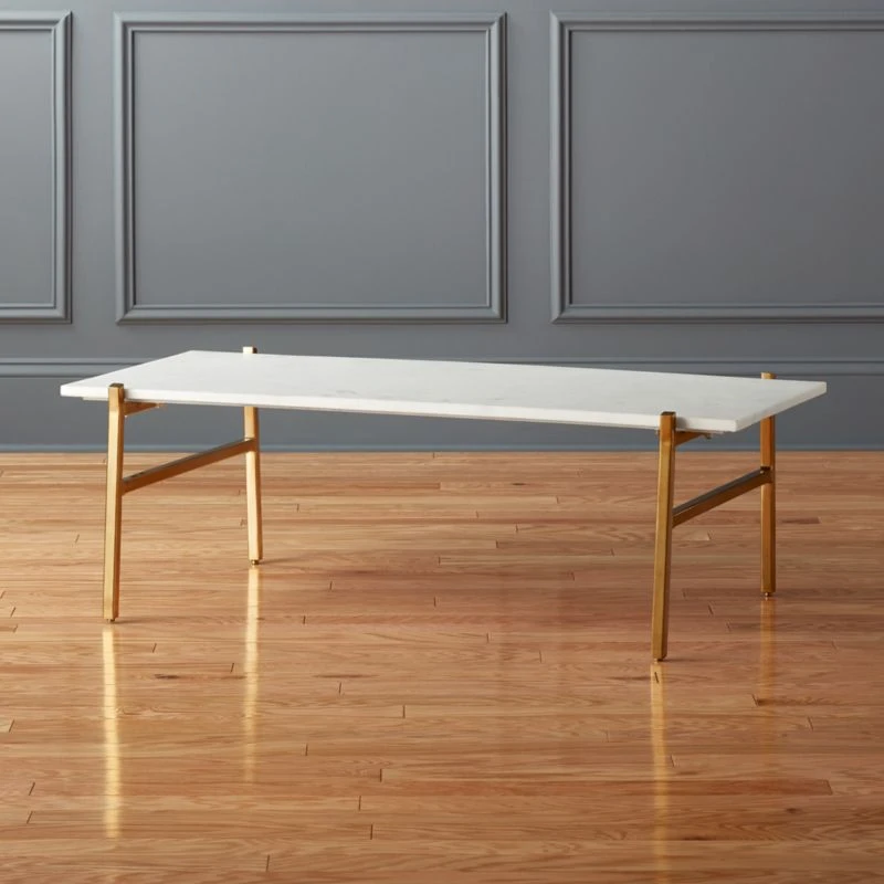 Slab Small Marble Coffee Table With Brass Base 3 Slab Small Marble Coffee Table With Brass Base