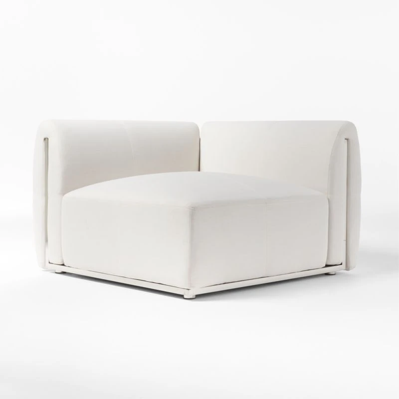 Sonya Outdoor Corner Chair With Neutral Sunbrella® Cushions 5 Sonya Outdoor Corner Chair With Neutral Sunbrella® Cushions - Image 3