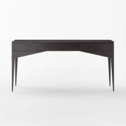 Spillo 2-Drawer Black Burl Wood Desk -Home Furnishing Store SpilloBurlWoodDeskSOSSF22