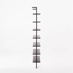 Stairway Wide Black Metal Wall Mount Bookshelf 96'' -Home Furnishing Store Stairway96inWdShelvesBlkSDSSF21