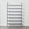 Stairway Wide Black Metal Wall Mount Bookshelf 96'' -Home Furnishing Store Stairway96inWdShelvesBlkSHF21