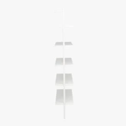 Stairway White Metal Wall Mount Bookshelf 72.5'' -Home Furnishing Store StairwayBookcaseWhiteShortAV2F15