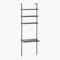 Stairway Black Wall Mount Desk With Shelves 96'' -Home Furnishing Store StairwayDeskBlackTall3QFS18