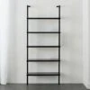 Stairway Black Wall-Mounted Bookcase - 72.5" Height -Home Furnishing Store StairwayShortBookshelfBlkROS18