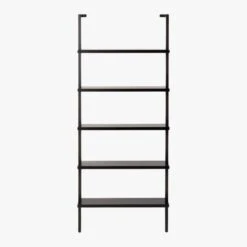Stairway Black Wall-Mounted Bookcase - 72.5" Height -Home Furnishing Store StairwayShortBookshelfBlkS18