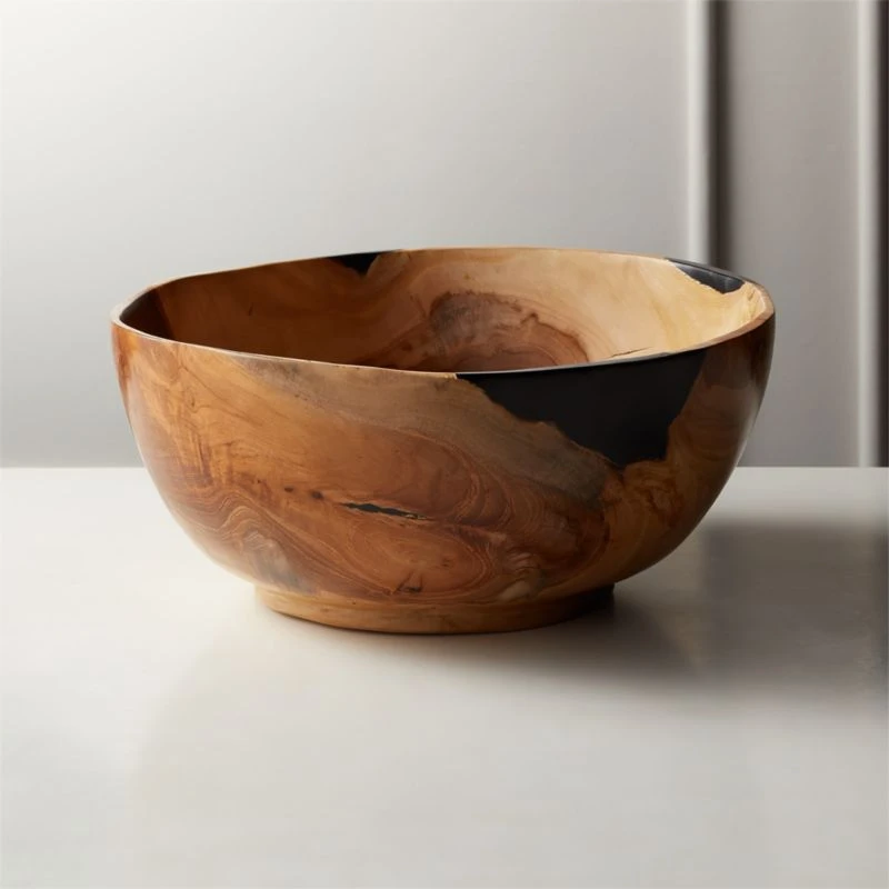 Still Teak Wood Serving Bowl 3 Still Teak Wood Serving Bowl