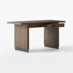 Stilt 2-Drawer Fumed Oak Wood Desk -Home Furnishing Store StiltFumedOakDesk3QAVSSF22