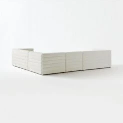 Strato 4-Piece L-Shaped White Boucle Sectional Sofa -Home Furnishing Store StratoBoucleSectBlcWhite3QBF20