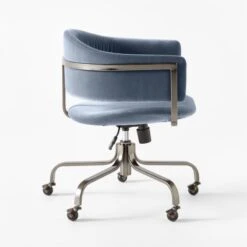 Stretta Blue Velvet Office Chair -Home Furnishing Store StrettaBlueMtlOffcChairSDSSS22