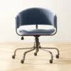 Stretta Blue Velvet Office Chair -Home Furnishing Store StrettaBlueMtlOffcChairSHS22