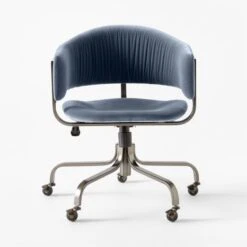 Stretta Blue Velvet Office Chair -Home Furnishing Store StrettaBlueMtlOffcChairSOSSS22