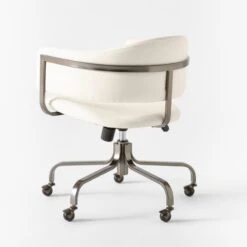 Stretta Ivory Velvet Office Chair -Home Furnishing Store StrettaIvoryMtlOffcChair3QBSSS22
