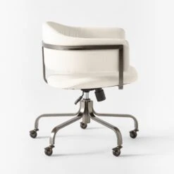 Stretta Ivory Velvet Office Chair -Home Furnishing Store StrettaIvoryMtlOffcChairSDSSS22