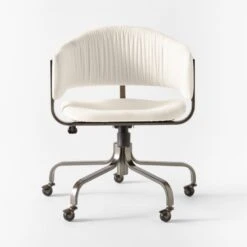 Stretta Ivory Velvet Office Chair -Home Furnishing Store StrettaIvoryMtlOffcChairSOSSS22