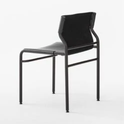 Surf Sling Black Leather Dining Chair -Home Furnishing Store SurfBkLthrSlingDiningChr3QBSSF22