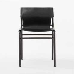 Surf Sling Black Leather Dining Chair -Home Furnishing Store SurfBkLthrSlingDiningChrSOSSF22