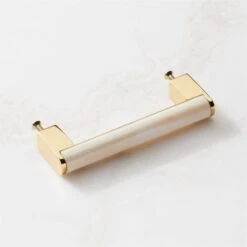Suri Unlacquered Brass And Ivory Bone Handle 4" -Home Furnishing Store SuriIvoryBonePldBsHndl4inROS22