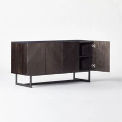 Suspend Marble And Black Walnut Wood Media Console -Home Furnishing Store SuspendChrcMediaConsole3QAVSSS21