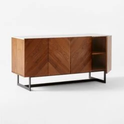 Suspend Marble And Brown Walnut Wood Media Console -Home Furnishing Store SuspendMediaConsole3QAVSSS22