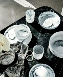 Swirl Black And White Serving Bowl -Home Furnishing Store SwirlDinnerwareTieDyeMR20 1