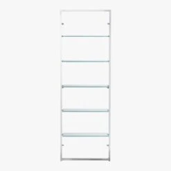 Tesso Chrome Metal Wall Mount Bookshelf -Home Furnishing Store TessoBookcaseChrmGlsF8