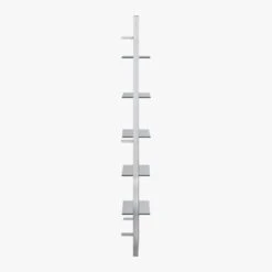 Tesso Chrome Metal Wall Mount Bookshelf -Home Furnishing Store TessoBookcaseChrmGlsSdF8
