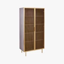 Trace Brass Wire Bookcase -Home Furnishing Store TraceBrassMshDoorBookcase3QF19