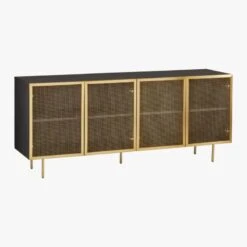 Trace Brass Wire Mesh Credenza 17 Trace Brass Wire Mesh Credenza -Home Furnishing Store TraceBrssMeshDrMediaCrdnz3QFS18